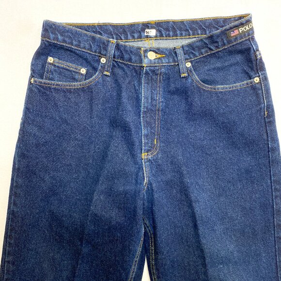 Vintage Polo Jeans Co Men's 30 Blue Denim Pants Loose Fit 90s Y2K - Picture 1 of 10